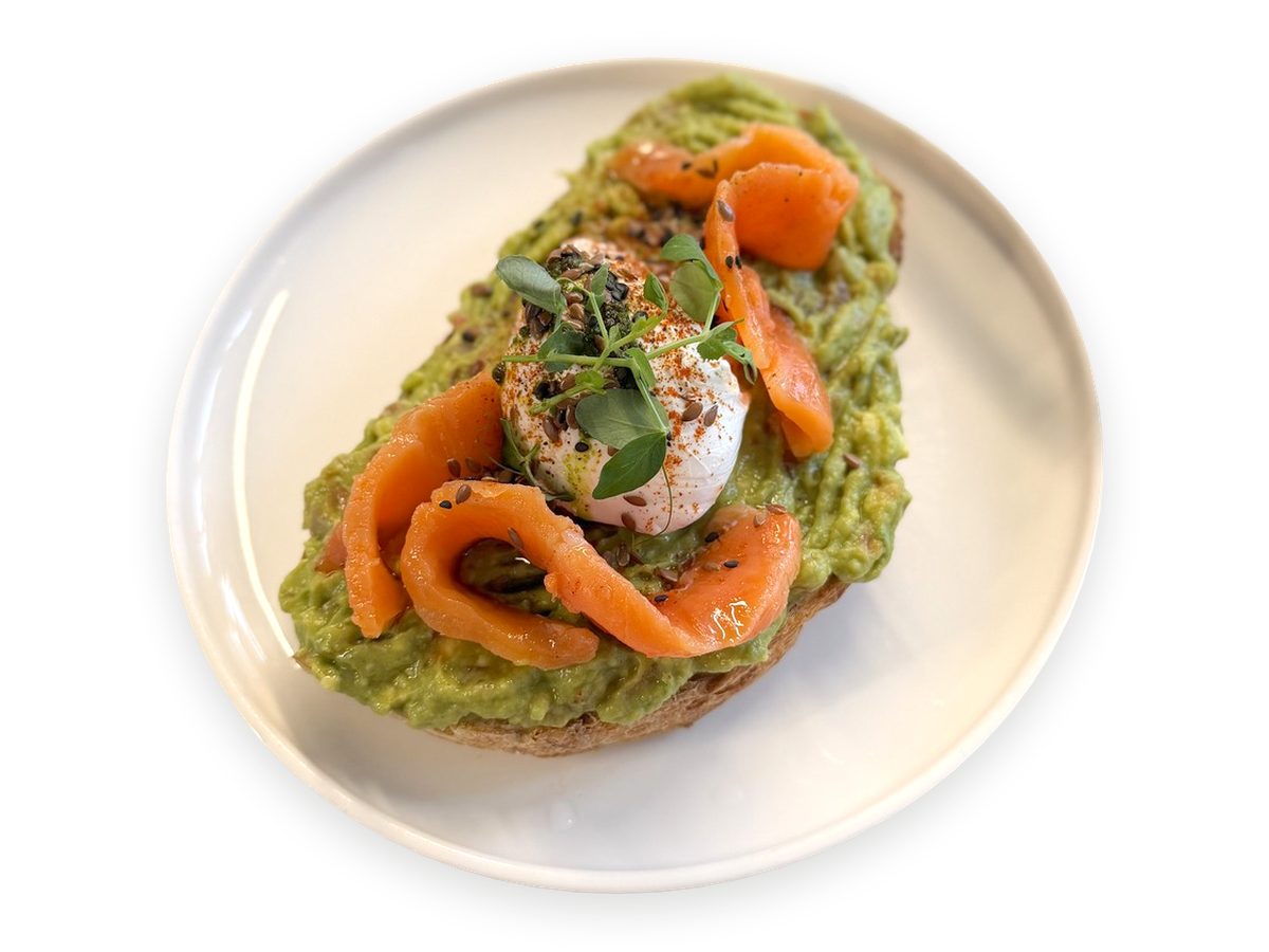 Avocado toast with salmon